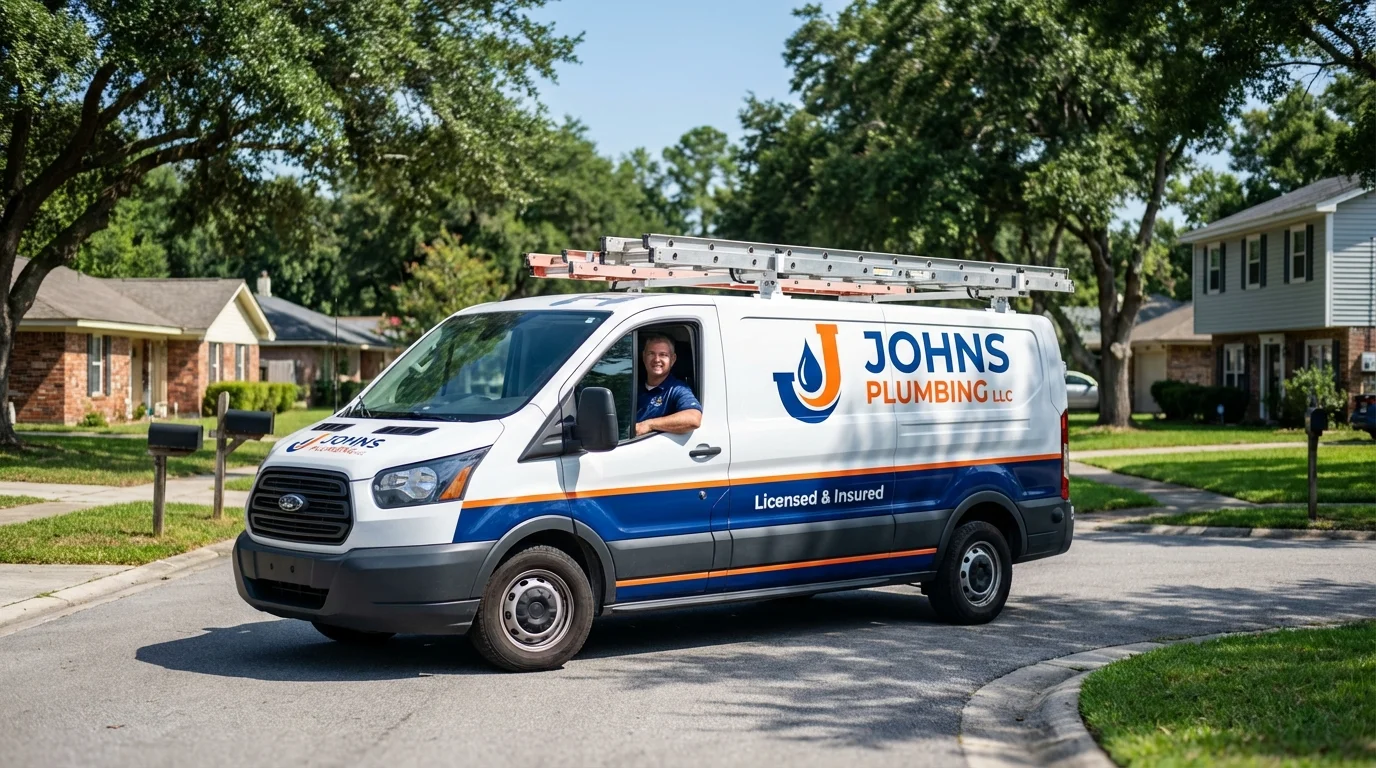 Johns Plumbing LLC service van in Coatesville, PA