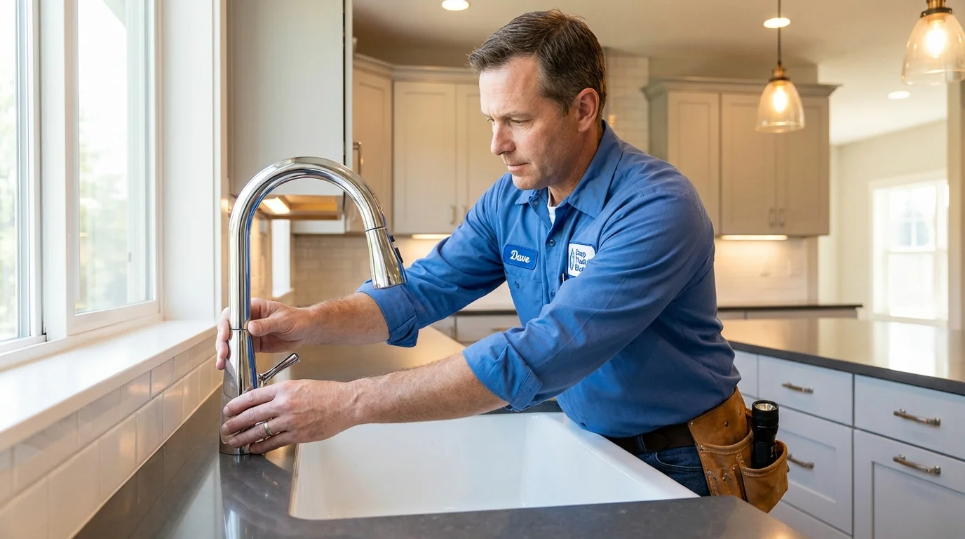 Kitchen faucet installation by Johns Plumbing LLC in Coatesville